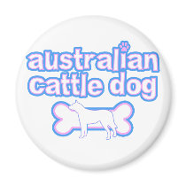 Pink & Blue Australian Cattle Dog Magnet