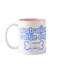 Pink & Blue Australian Cattle Dog Mugs