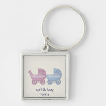 pink & blue baby buggy key chains
