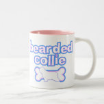Pink & Blue Bearded Collie Mugs