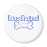 Pink & Blue Bloodhound Fridge Magnet