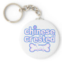 Pink & Blue Chinese Crested Keychain