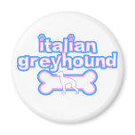 Pink & Blue Italian Greyhound Magnet