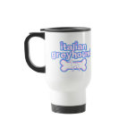 Pink & Blue Italian Greyhound Travel Mug