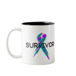 Pink, Blue & Pink Ribbon Survivor Mug