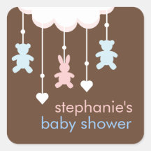 Pink & Blue Sweet Baby Shower Mobile Sticker
