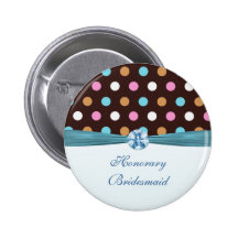 Pink, blue, white polka dot Honorary Bridesmaid