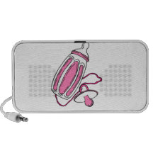 pink bottle travelling speakers