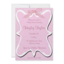 pink bow Baby  Shower Invitation