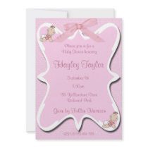 pink bow Baby  Shower Invitation 2