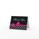Pink Bow Black Polka Dots Thank You
