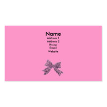 pink bow business card template