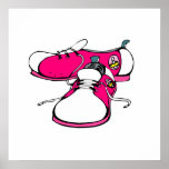 Pink Bowling Shoes Print