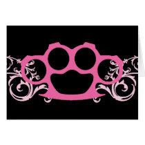 Pink Brass Knuckles Greeting Card