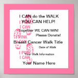 Pink Breast Cancer Walker Pink I Can  Poster
