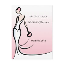 Pink Bridal Shower Advice Cards Post Card