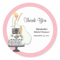Pink Bridal Shower Thank You Stickers