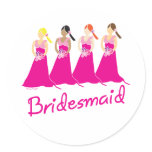 Pink Bridesmaids Stickers
