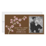 Pink/Brown Cherry Blossom Save the Date Photocard