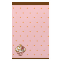 Pink Brown Cupcake Bakery Stationery