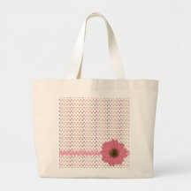 Pink & Brown Daisy Tote Bags