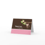 Pink & Brown Safari Monkey Thank You Note Card