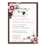 Pink & Brown Sakura Cherry Blossoms Wedding Invite