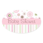 Pink Brown Sweet Girl Polka Dot Baby Shower stickers