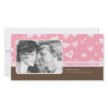 Pink & Brown Valentine Hearts photo card photo cards
