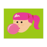 Pink Bubble Gum Girl postcards