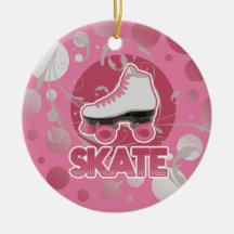 Pink Bubble Swirl Roller Skate, Skating Christmas Tree Ornaments