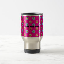 Pink bumblebee pattern coffee mugs