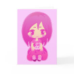 Pink bunny greeting card