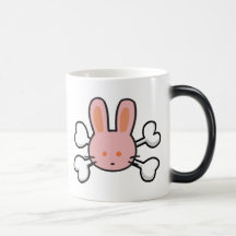 pink bunny Skull and Crossbones Coffee Mugs