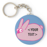 Pink Bunny, <YOUR TEXT> Keychain