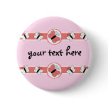 Pink Butterflies Button