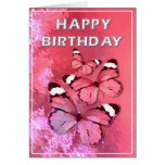 Pink butterflies greeting cards