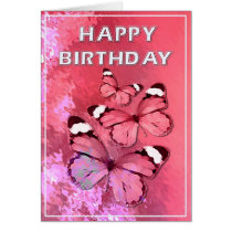 Pink butterflies greeting cards