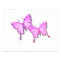 Pink Butterflies Design Postcard