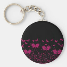 pink butterflies keychain