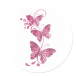 pink butterflies stickers