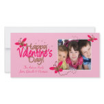 PINK Butterflies Valentine's Day photo cards