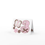 Pink Butterfly 3rd Birthday Invitations cards