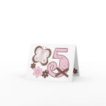 Pink Butterfly 5th Birthday Invitations cards