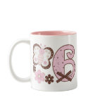 Pink Butterfly 6th Birthday mugs
