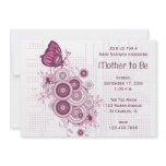 Pink Butterfly Baby Shower Invitation