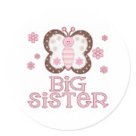 Pink Butterfly Big Sister stickers