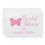 Pink Butterfly Bridal Shower Invitation