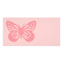 Pink Butterfly Customized Photo Card