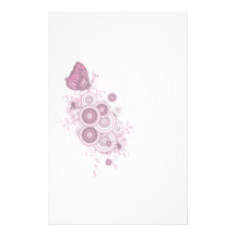 Pink Butterfly Deco Stationary Personalized Stationery
